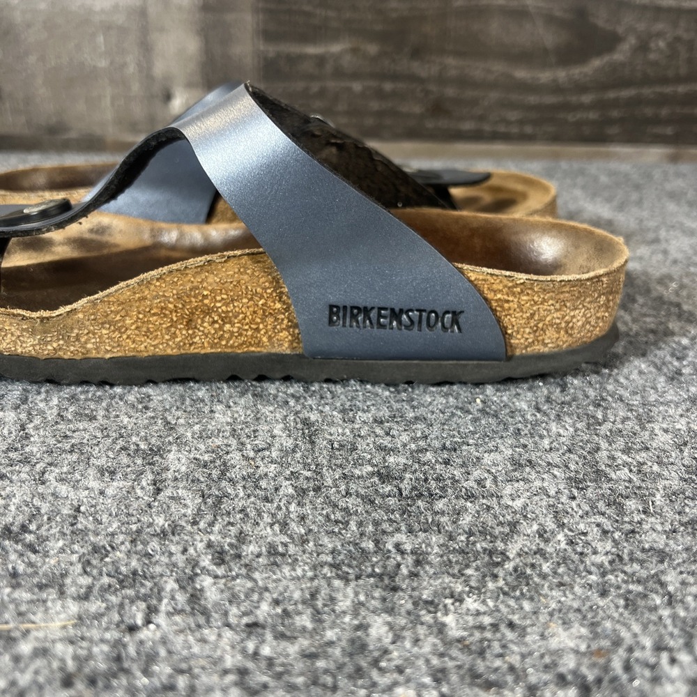 Birkenstock Gizeh - Birko-Flor Metallic Blue Sandals EU 38/ US 7.5 - Picture 10 of 15